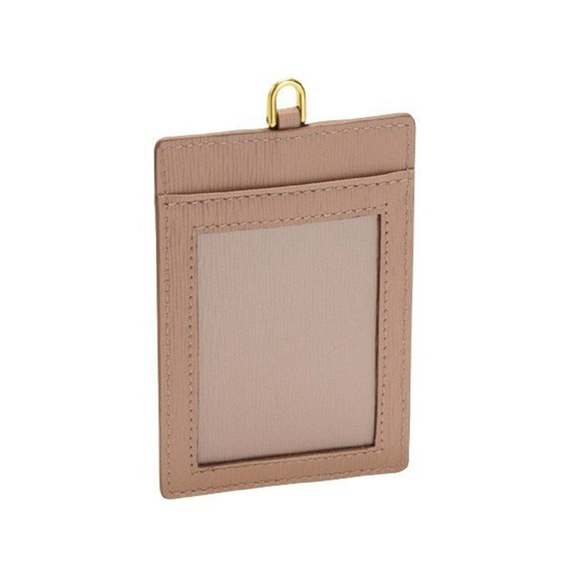 Prada Vitello Move Beige Leather Logo Plaque Lanyard Cardholder - Picture 6 of 9